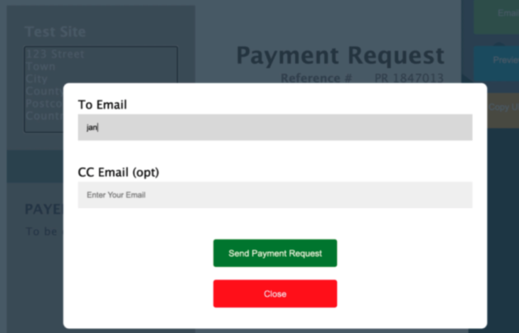 How to send a Payment Request email – Package Travel Protection